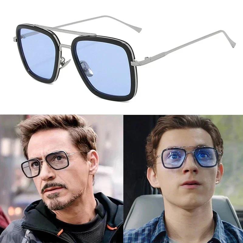 High Quality Durable High Quality Fashion Tony Stark Sun Glasses Iron Man Sun Glasses Vintage Square Metal Frames
