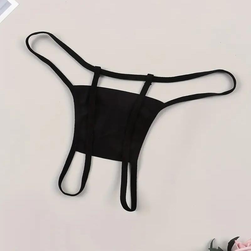 Sexy Women G-string T-back Thongs Female Mid Rise Underwear Mini Bikini Thong Breathable Panties Erotic Underpants Crotchless