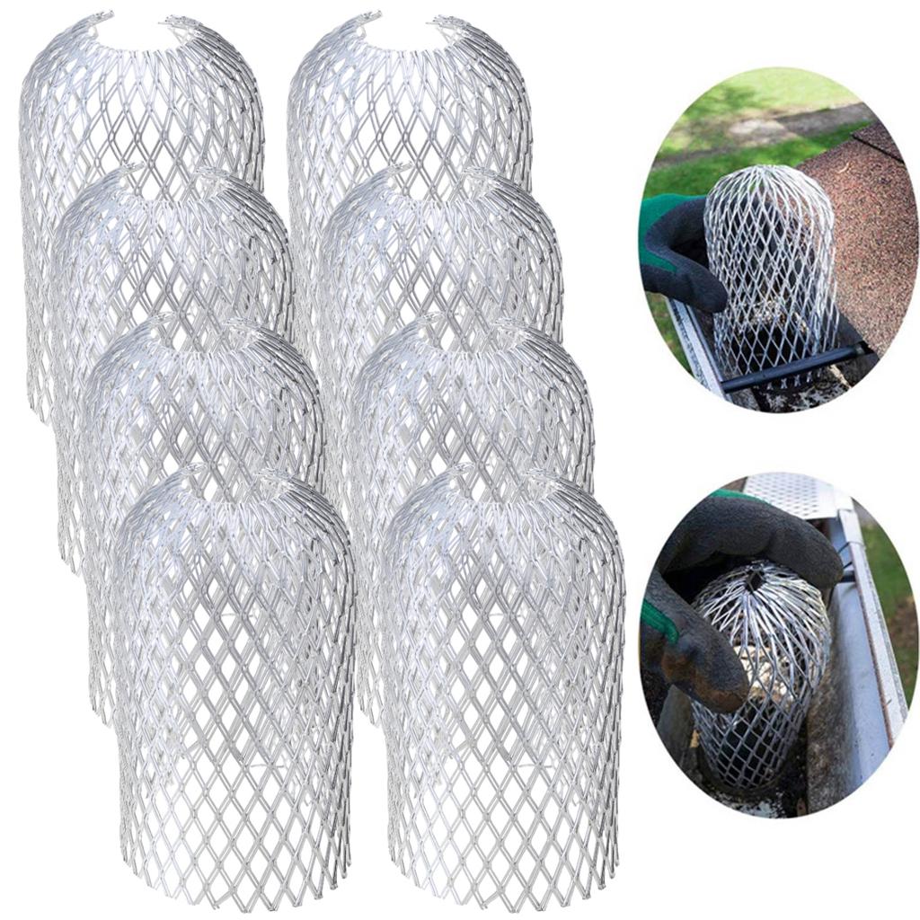 Pack of 4/8 Metal Gutter Strainers Easy To Install Aluminium Filter Grids Keep Your Downpipes Clear & Prevent Clogs
