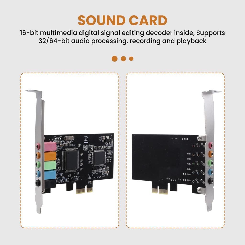 Internal Sound Card for Ahvqevn 5.1, Low-profile Bracket, 3D Stereo PCI-E, 8738 Chip, 3264-bit Sound Card with PCI.