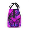 Purple Butterfly Insulated Lunch Bag Leakproof Cooler Lunch Box for Women Reusable Thermal Tote Bag for Work School Picnic Beach