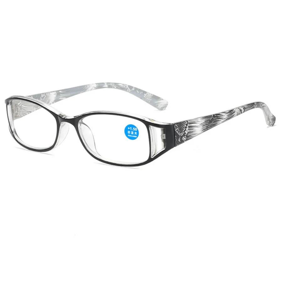 New Women Reading Glasses Fashion Print Elderly Hyperopia Eyeglass Resin Anti Blue Light Prescription Eyewear+1.0+4.0