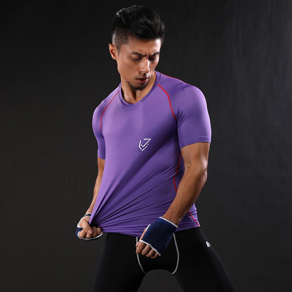 Men/'s Compression Tops Athletic Running Training Gym T-shirts Dri fit Base Layer