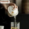 HOYIHM 111ml Imitation Song Dynasty High Foot Gaiwan Hand Drawn Finger Citron Flower  Tea Tureen Tea Maker Cover Bowl Tea Items