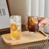Cafe Chic Vertical Stripe Glass: Heat-Resistant Large Capacity Drinkware for Cold Beverages & Coffee