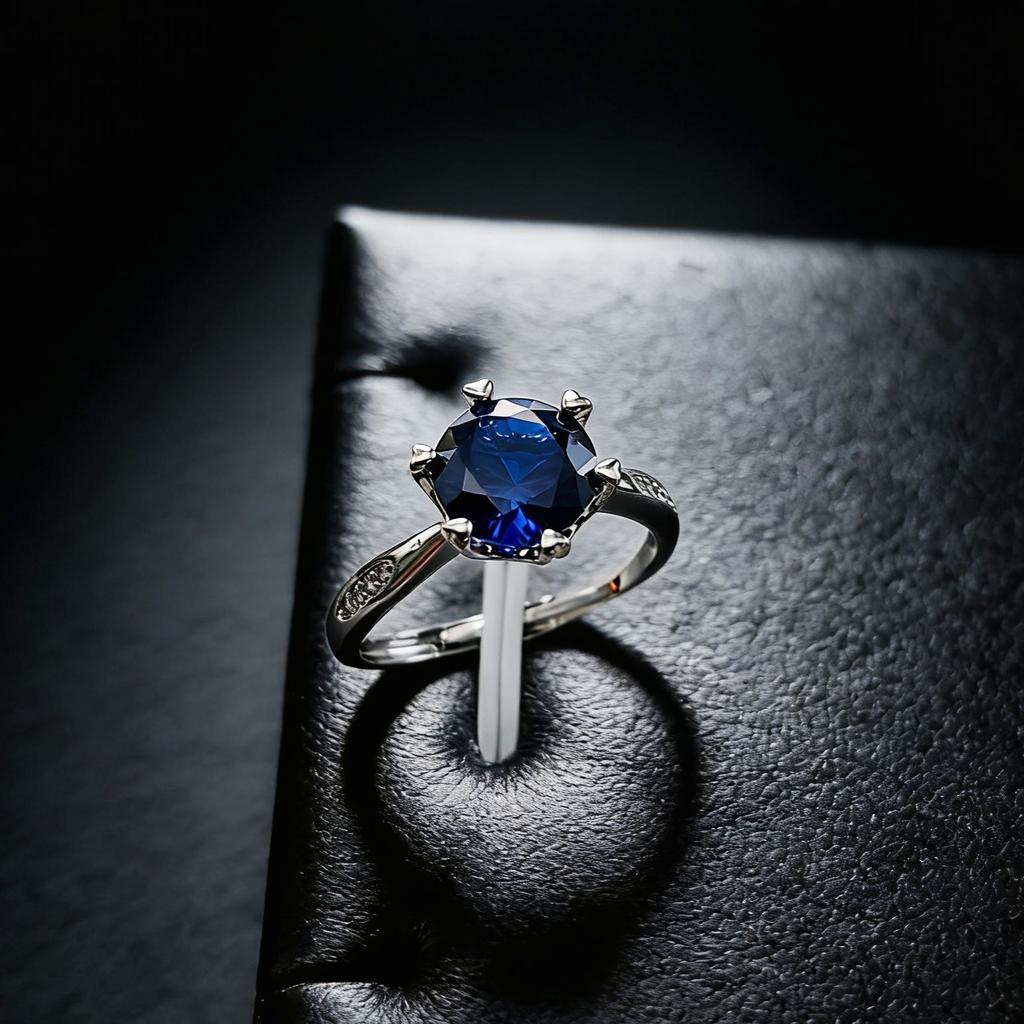 Jewelry Simulation 2 Carat Ruby Sapphire Classic Six-claw Ring Light Luxury Color Treasure Ring Women