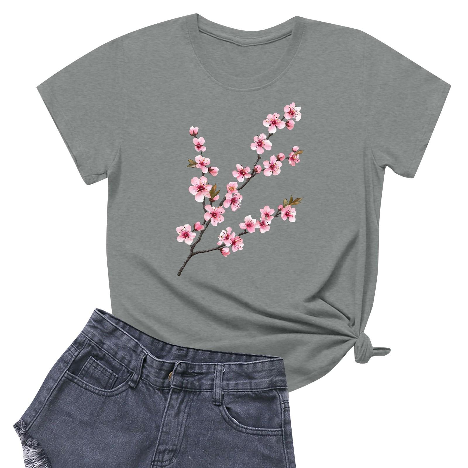 

Женская повседневная футболка с круглым вырезом и короткими рукавами с принтом L