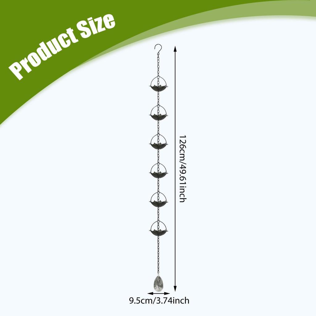 Rain Chains Gazebos Display Outside Collector Cup Awnings Backyard Home Divert Water Rain Catcher Chain Replacement Downspout