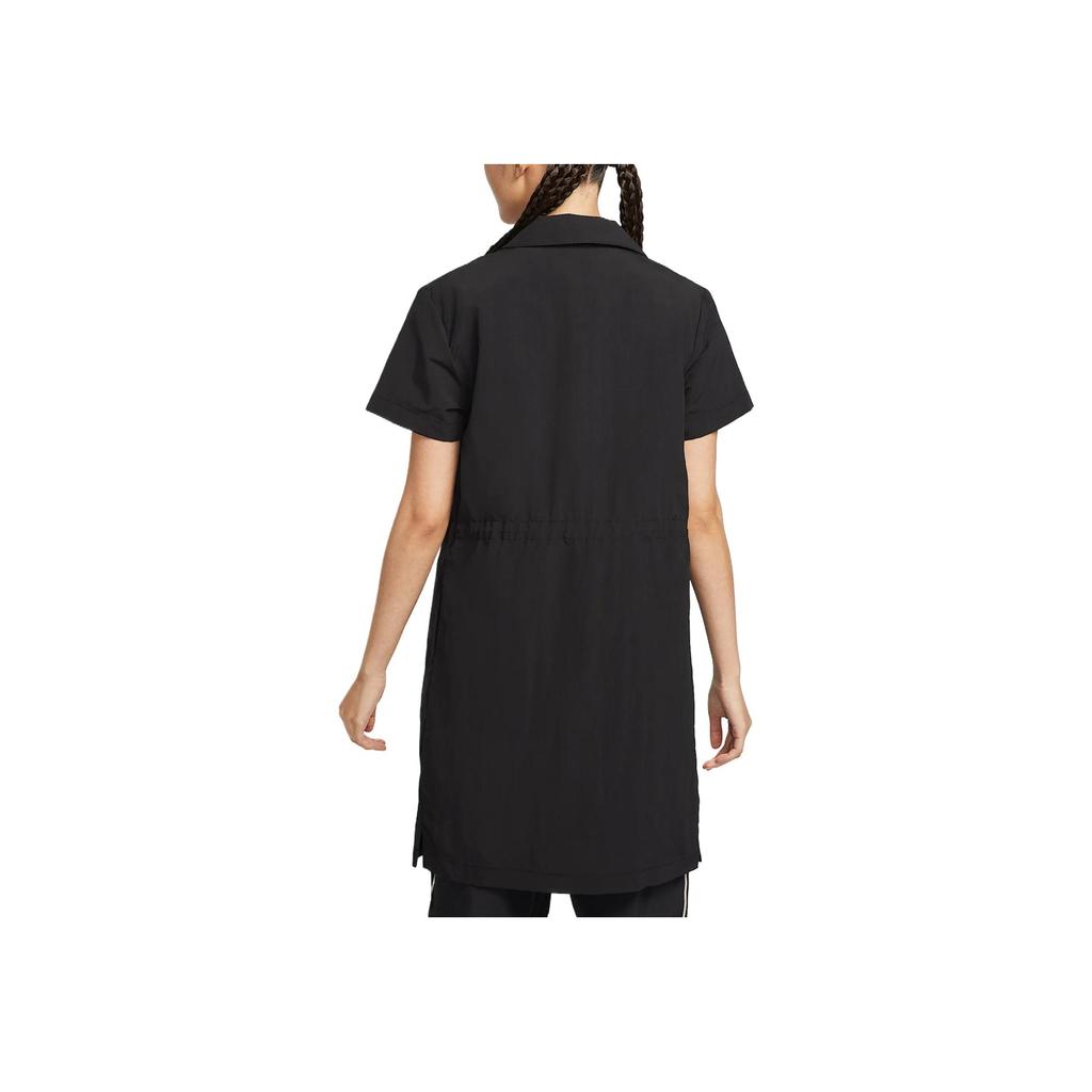 Nike Sportswear Everything Wovens Fashion Simple Beautiful Trendy Short Sleeve Dress Women dresses Black HJ1145-010