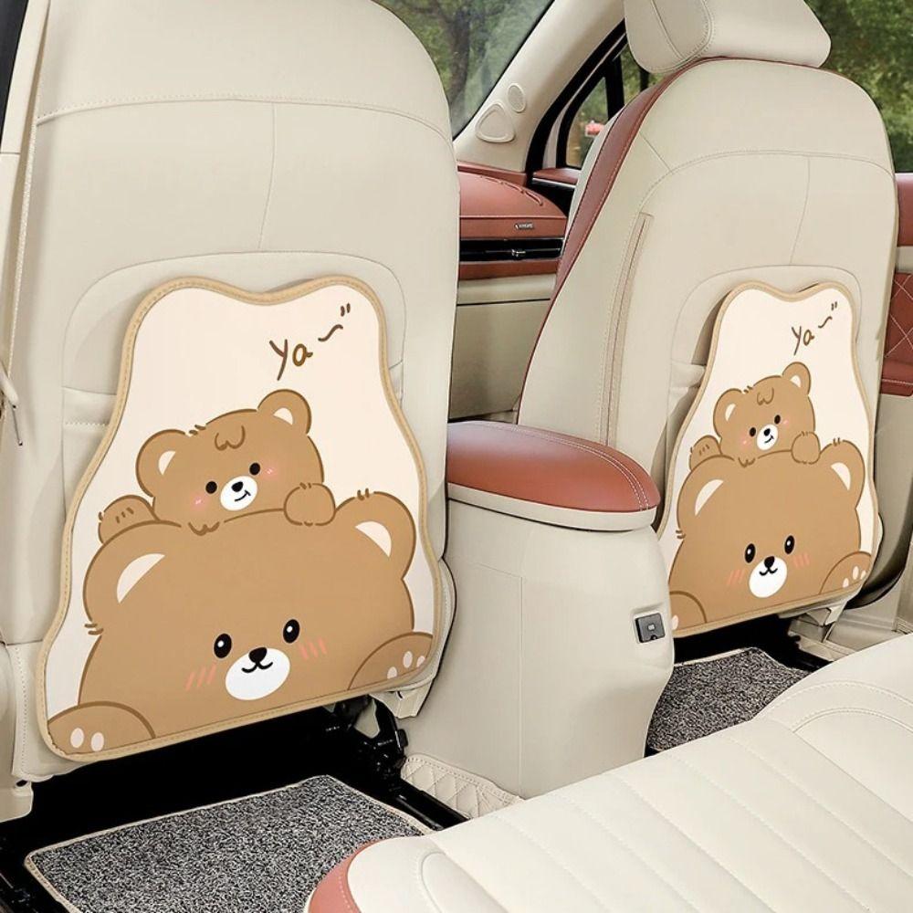 Anti-wear Car Seat Back Protection Pad Cute Storage Bag Car Seat Anti-kick Pad Four Seasons