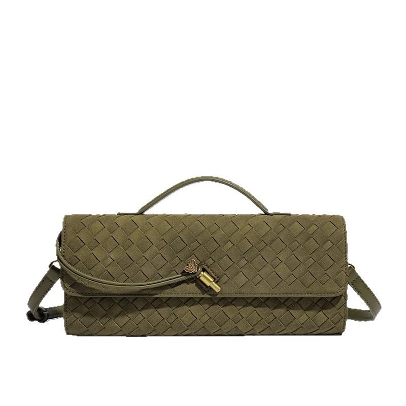 Hot Selling and Popular European and American Retro Fashion Frosted Pure Handmade Woven Handbag, Single Shoulder Diagonal Cross Women's Bag