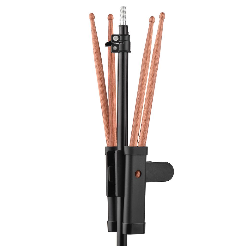 Drumsticks Holder Brush Holder Drumstick Grabber Stick Holder Strong Spring Clamp Mechanism Anti slip Rubber Pad Angle
