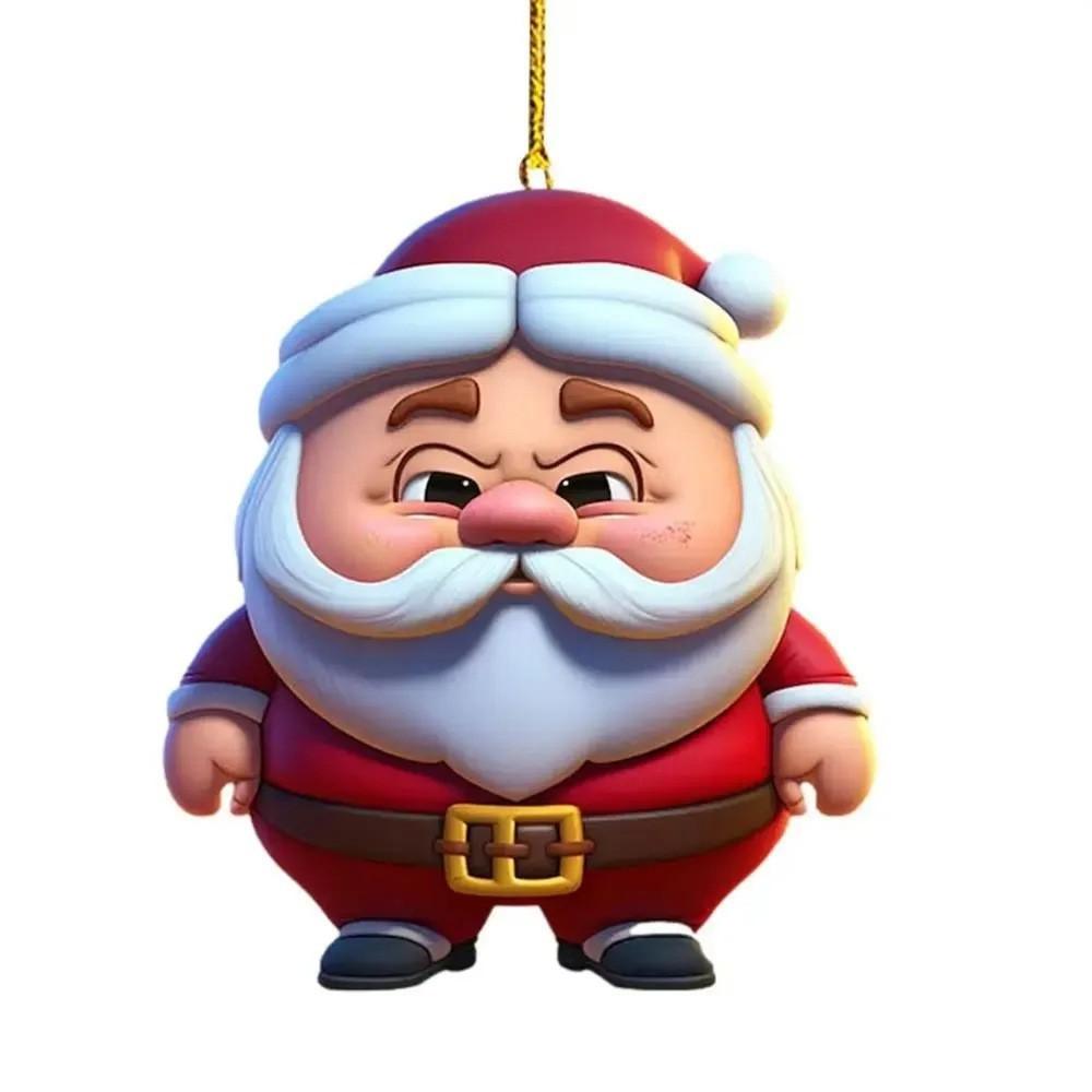 2023 New Christmas Decor Acrylic Santa Series Charming Car Hanging Ornament