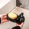 Creative Snail Ceramic Soap Dish with Water Filter for Bathroom