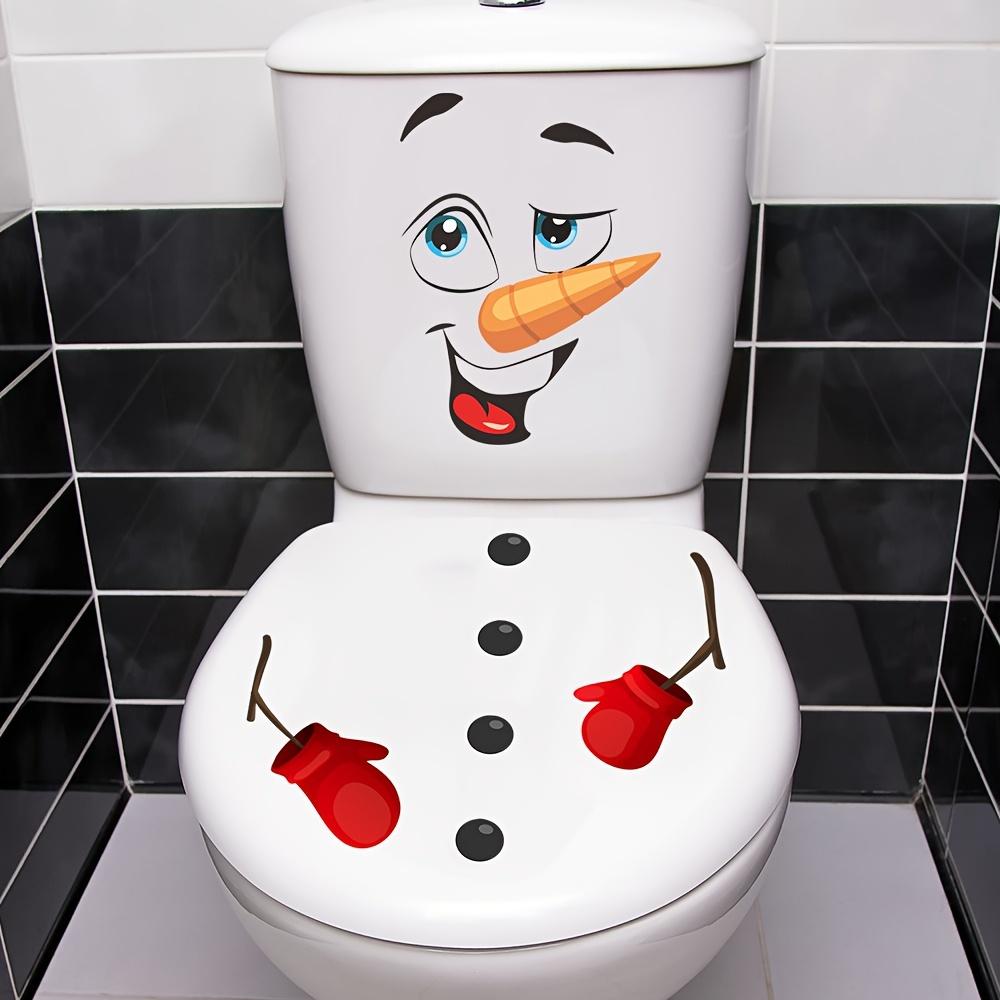 1pc Christmas Snowman Toilet Lid Decal - Self-Adhesive PVC Bathroom Sticker for Festive Holiday Decor, Best for Christmas