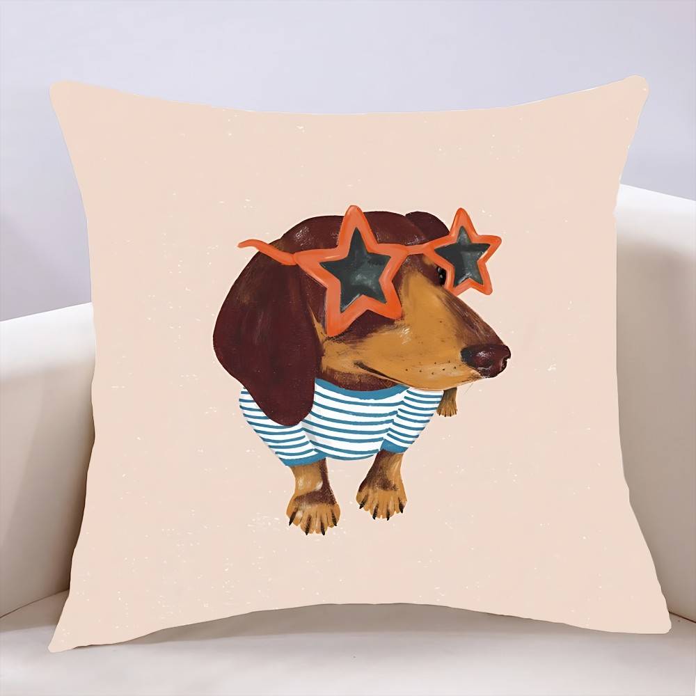 Dachshund Pillow Case Cushion Cover Soft Cute Throw Pillow Case For Car Sofa Pillowcase Polyester With Zipper