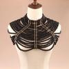 Collana Choker Multi-strato Fatta a Mano con Perle e Catena per Spalle