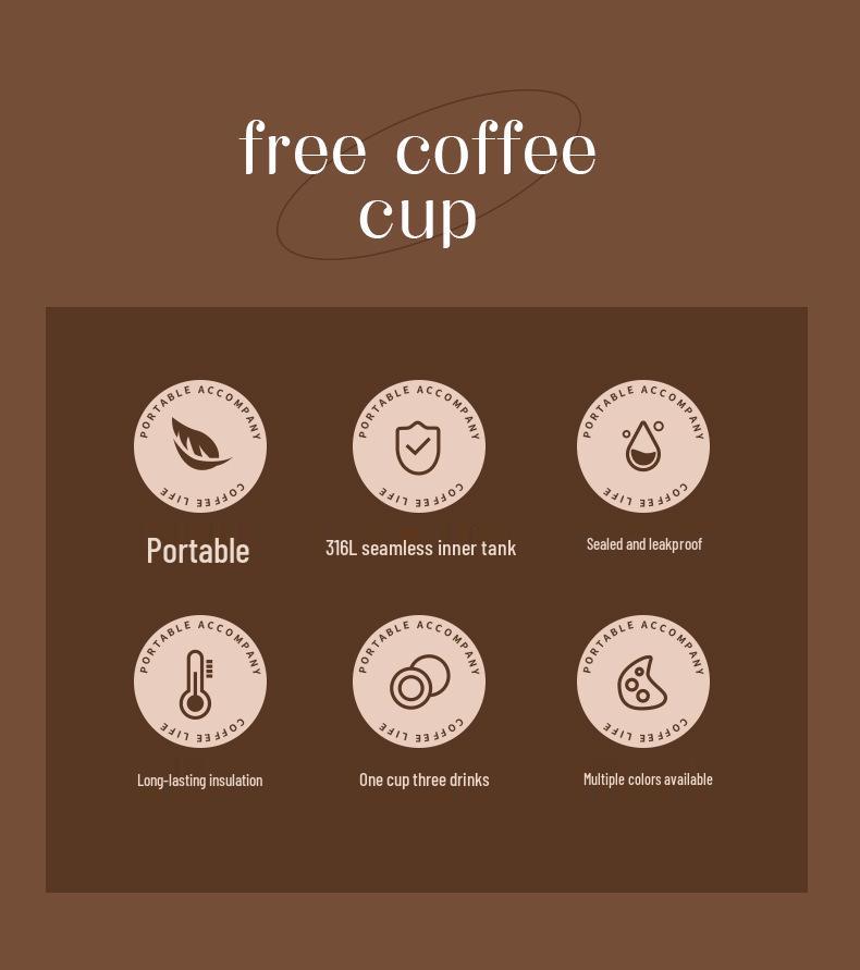 316 Stainless Steel Ceramic Double-Wall Coffee Thermos Cup - Large Capacity, Ideal Gift.