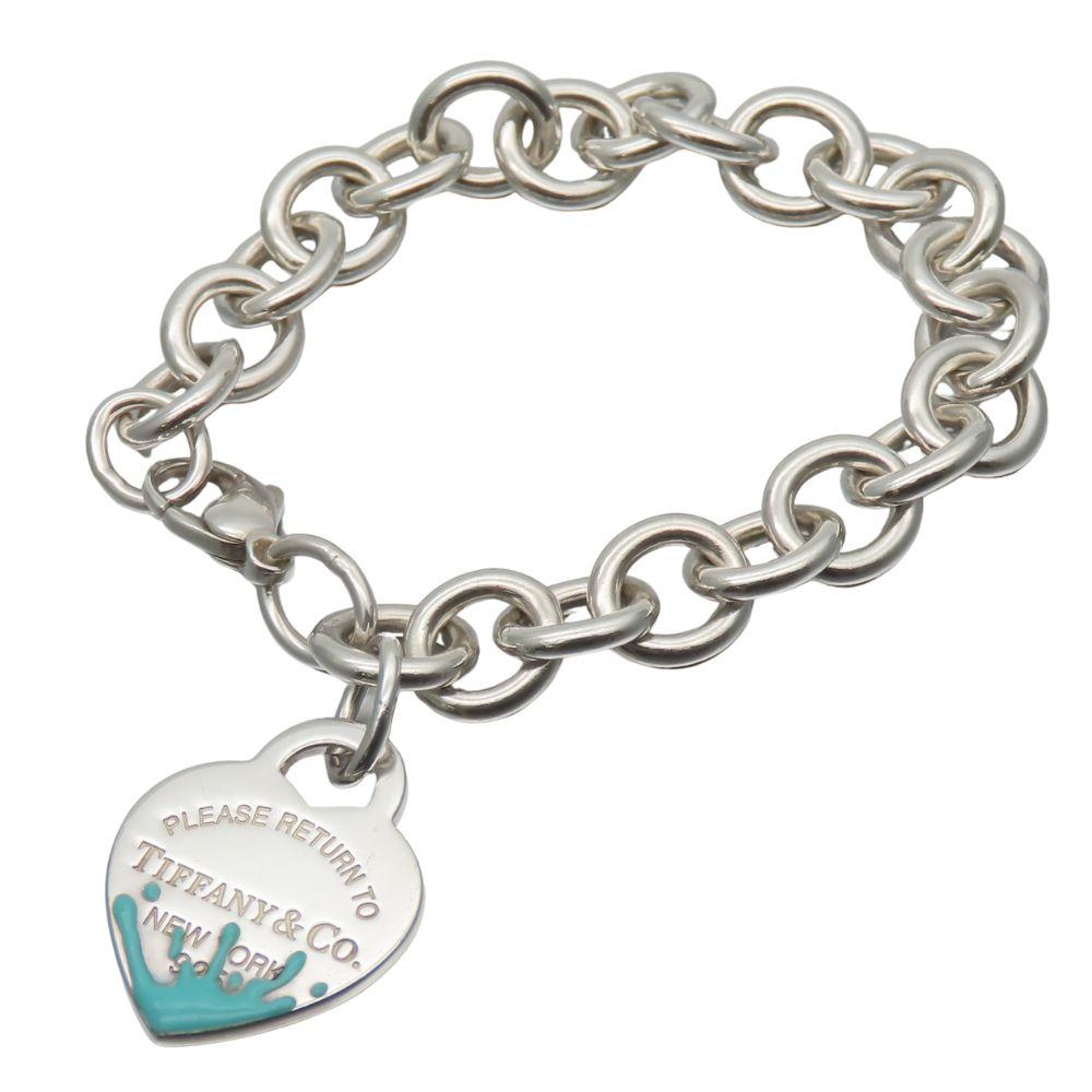 Used TIFFANY&Co. Bracelet Return To Heart Tag Color Splash Silver925 29.8g Silver TIFFANY & Co. Blue Accessories