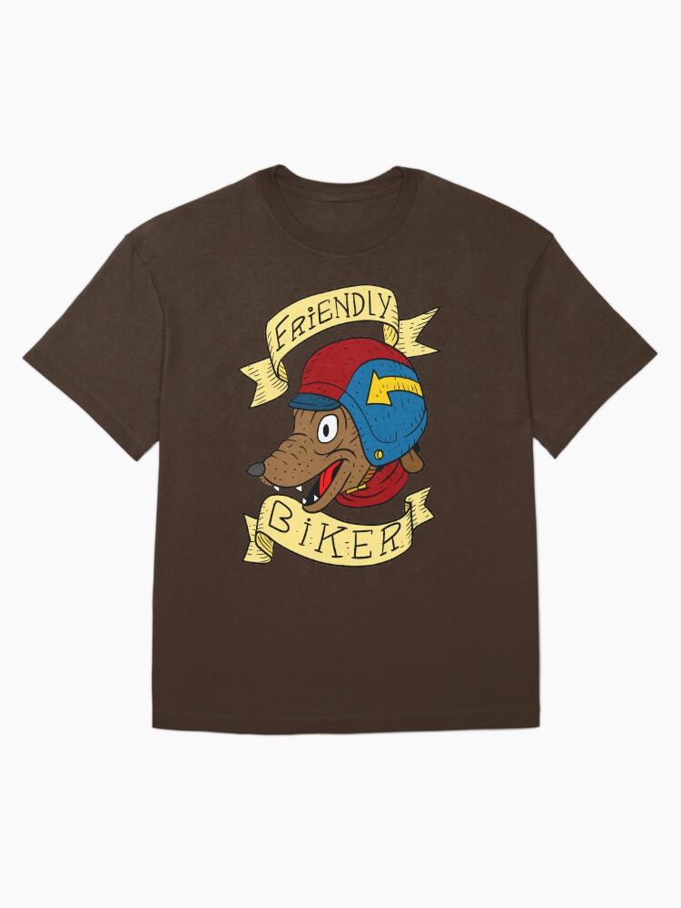 Biker Mice from Mars friendly biker with a helmet. wolf dog. Oversized T-Shirt