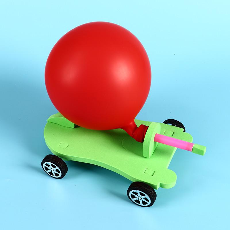 Balloon-Powered Recoil Force Cart - DIY Science Experiment Toy for Children