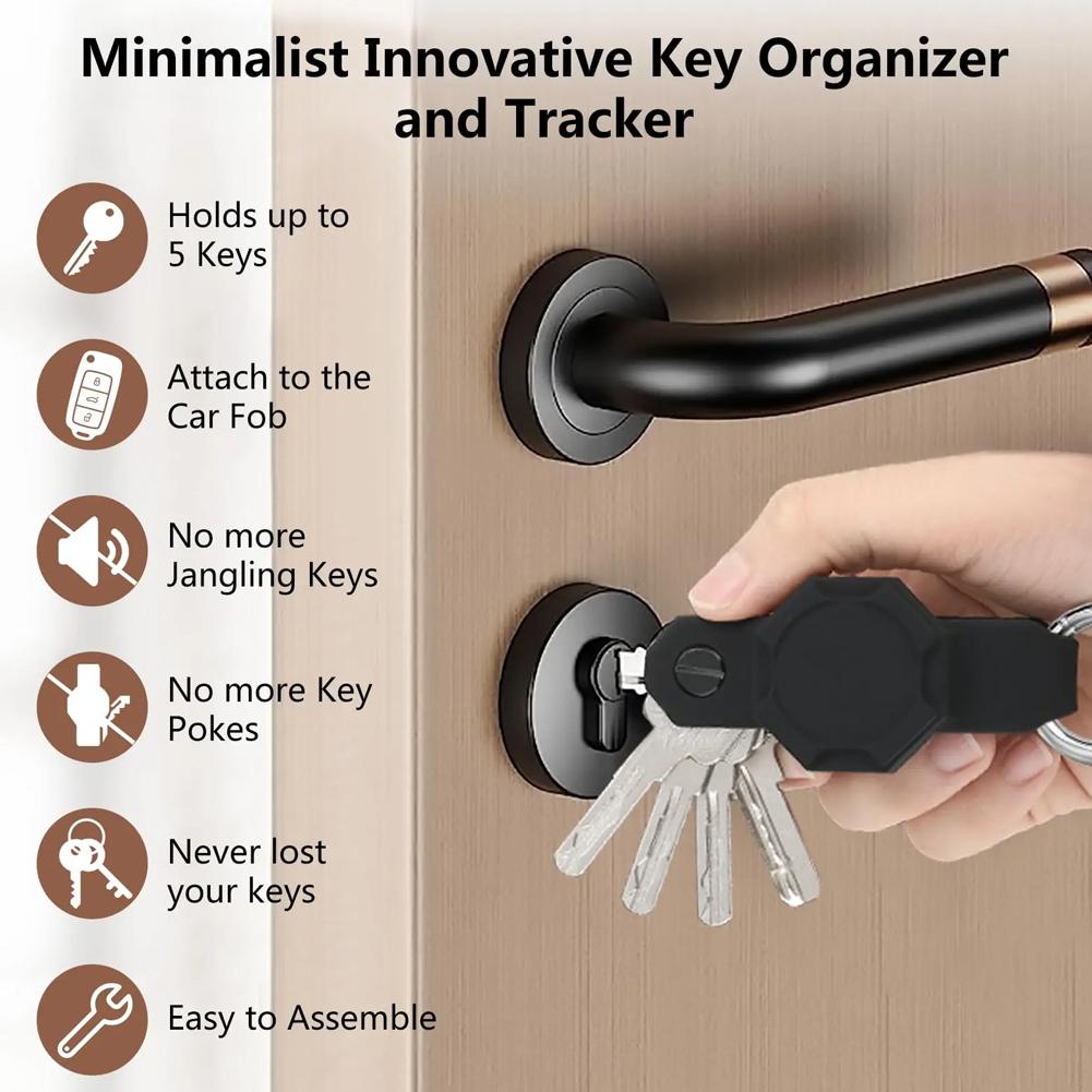 Protective Cover for Apple AirTag Waterproof Keychain Protector Anti-Lost Case with Key Organizer