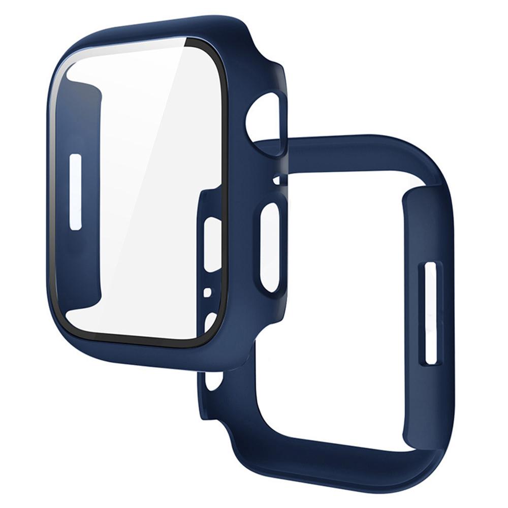 

Glass+Case for Apple Watch Series 7/8/9 41mm 45mm Screen Protector 44mm40mm Bumper for iWatch Ultra/Ultra2 49mm Protective Cover 49mm полуночно-синий