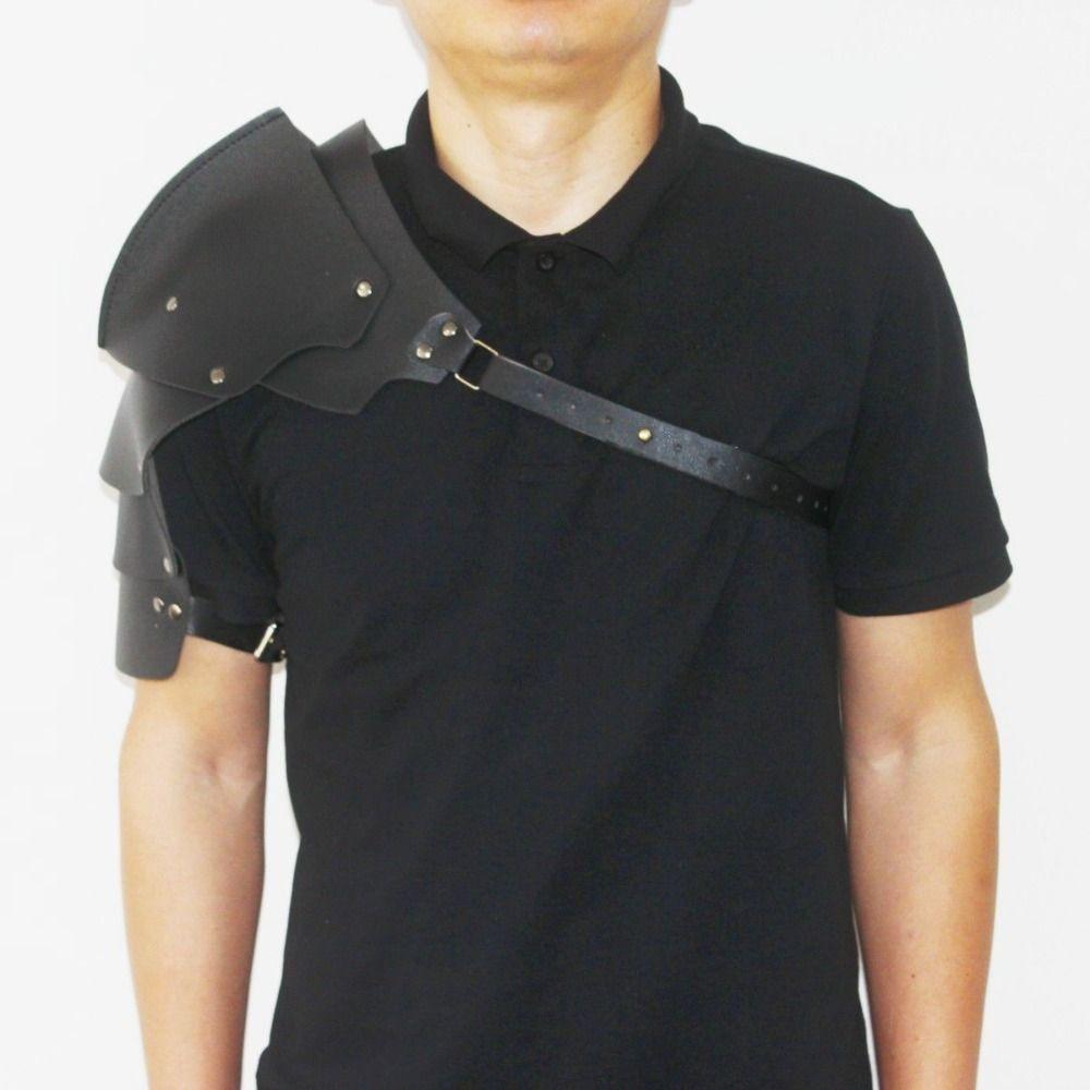 Plášť Kožený Postroj Dvojitý Ramenní PU Ramenní Zbroj Chránič Ramene Postroj Pirátské Cosplay