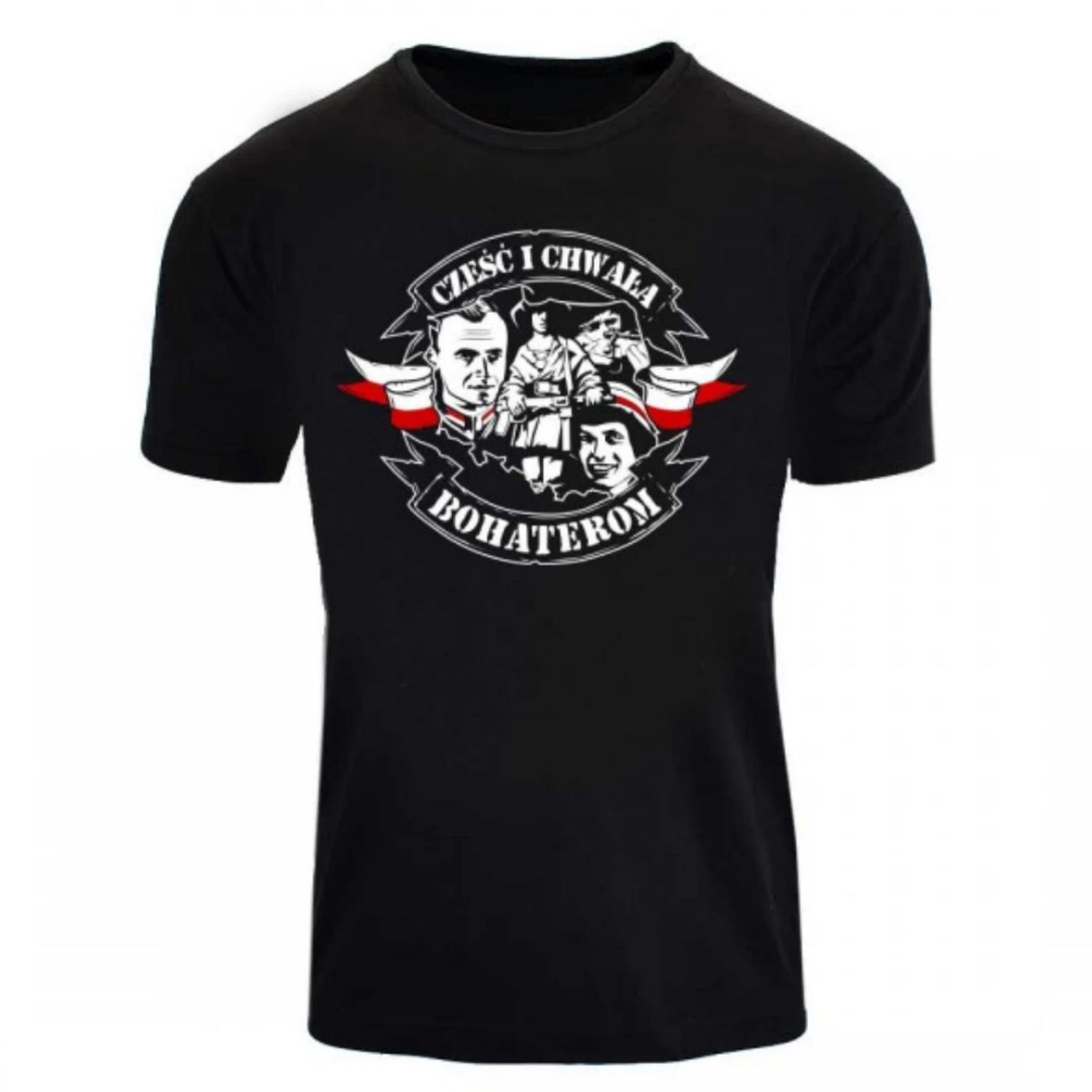 

Honour and Glory Polish Hero T-Shirt 100% Cotton O-Neck Short Sleeve Summer Casual Mens T-shirt Size S-3XL XXXXXL чорний