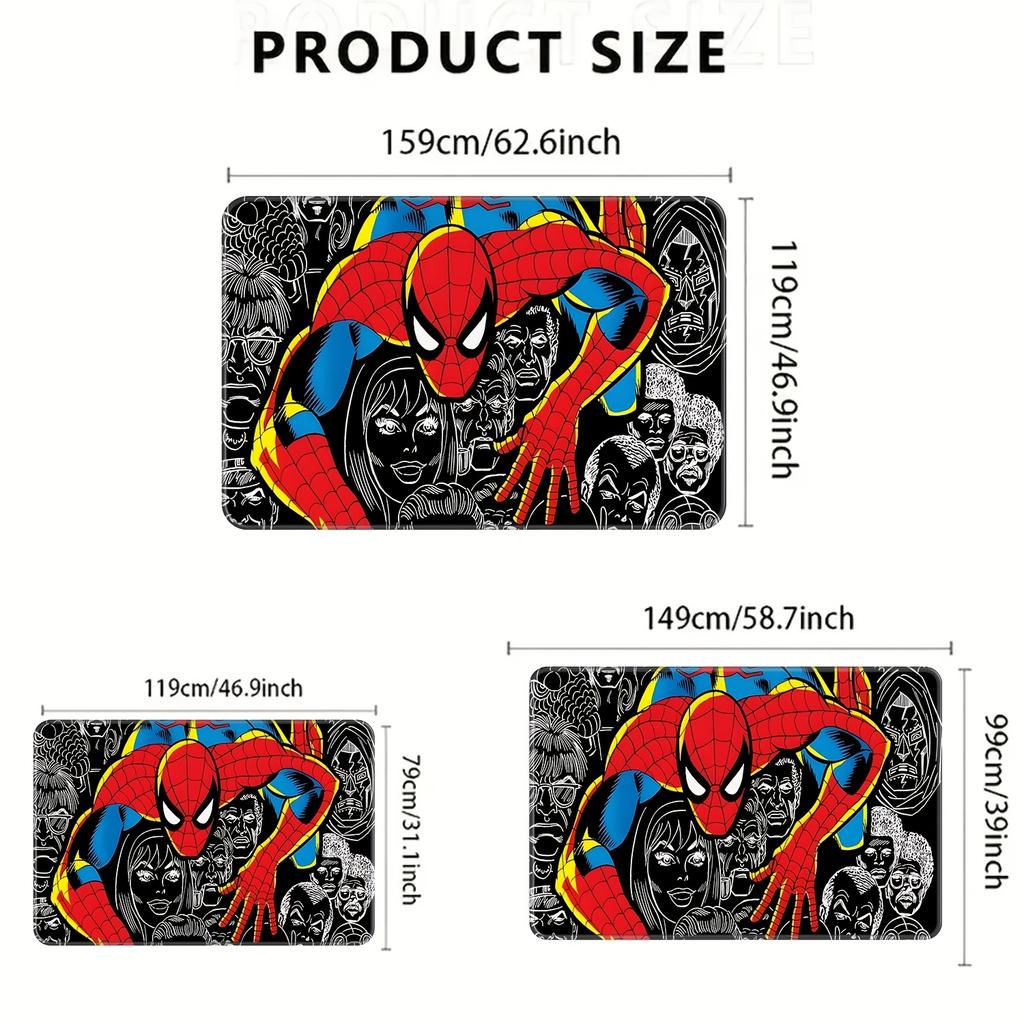 1 vnt. Marvel tematikos spausdintas durų kilimėlis, flanelinis stačiakampis kilimas, tinkantis skalbti mašinoje, dekoratyvinis durų kilimėlis, virtuvės kilimėlis, lauko kilimėlis, W