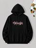 Unisex Minazuki Letter Print - Text Streetwear Hoodie with Kangaroo Pocket & Drawstring Hood, Pullover Hoodie Suitable for Autumn Winter Casual Wear,