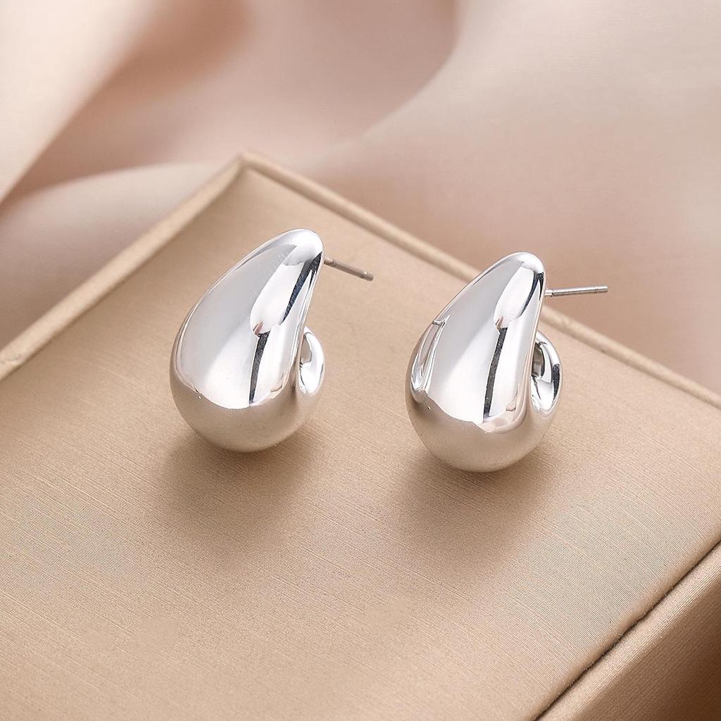 Teardrop Bean Earrings: Minimalist and Stylish European/American Studs