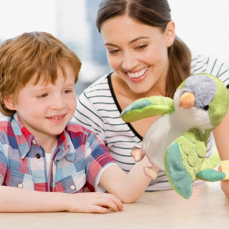 Parrot Plush Hand Puppets Realistic Parrot Stuffed Animal Plush Hand Puppets Role Play Interactive Toy For Kids Adults Muppets