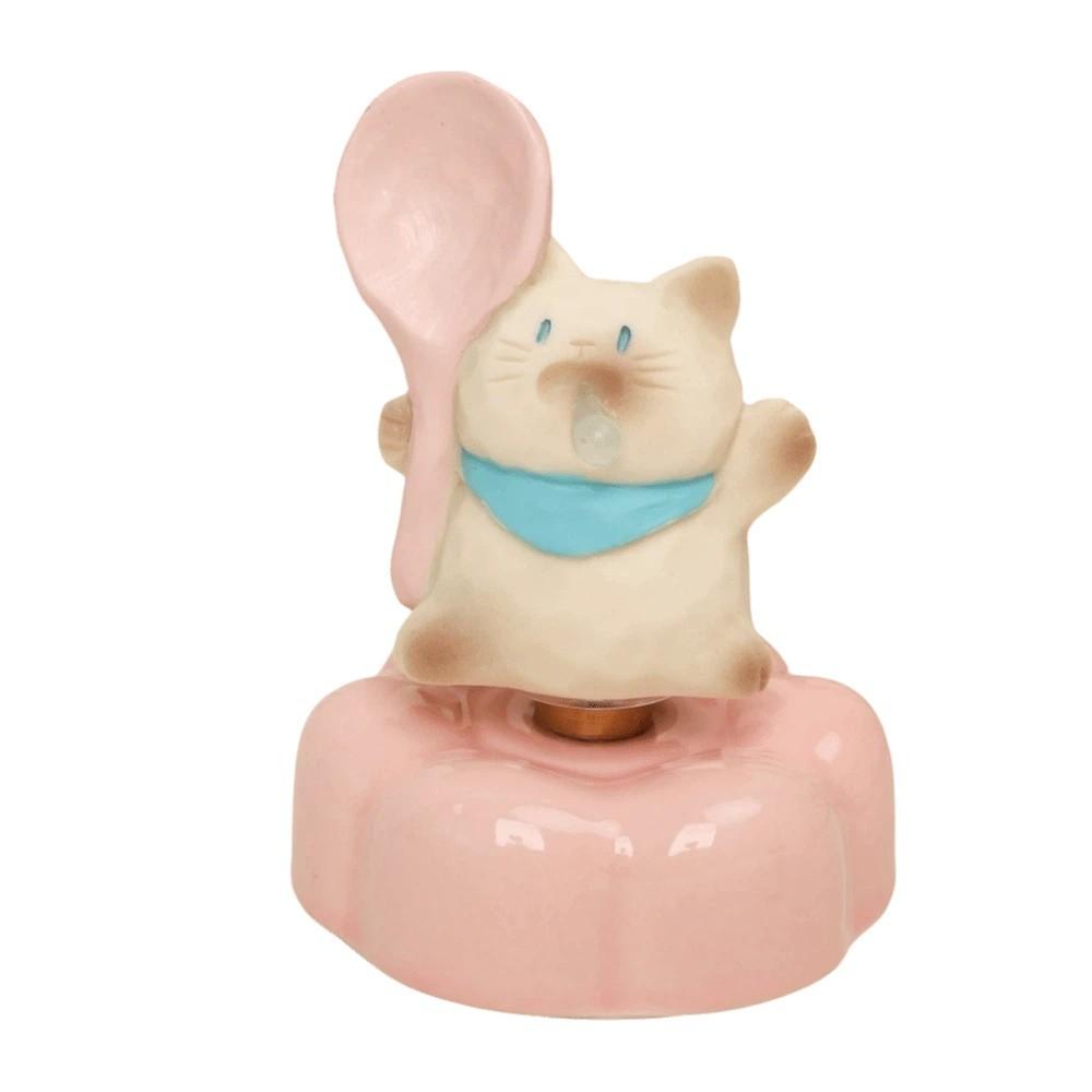 Cartoon Rotatable Car Ornament Ceramic Car Dashboard Ornament Novelty Cute Cat Statue Home Decor