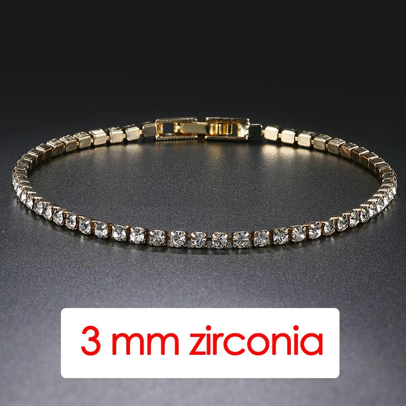 Women's Tennis Bracelet Hip Hop Trendy AAA+ Cubic Zirconia Silver Color Teen Girl Crystal Chain On The Hand Wedding Jewelry H086