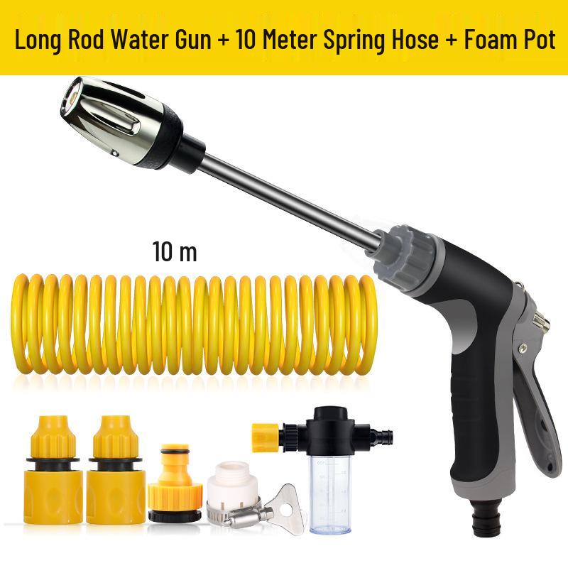 High-Pressure Car Wash Water Gun with Soft Hose and Spray Nozzle