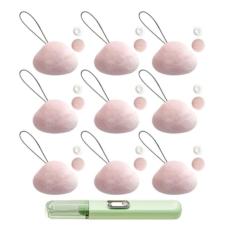 Pack Of 9 Soft Bedding Clips Plush Duvet Clips Soft Cartoon Quilt Fastener for Bedding Stability and Easy Installation 1 розовый
