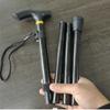 Walking Stick Hiking Trekking Poles Trail Ultralight 4 Section Adjustable Size Canes Aluminum Alloy Folding Walking Stick