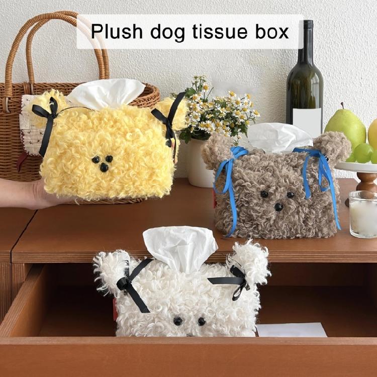 Fun and Soft Plush Dog Tissue Box Plush Doggy Tissue Box Organizers Elegant Tissue Container Portable Paper Holder
