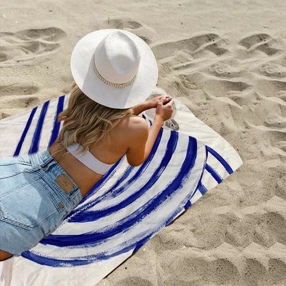 Abstract Woman Artwork Microfiber Beach Towel Absorbent Quick Dry Soft Yoga Swimming Resort Mountain Climbing Towel