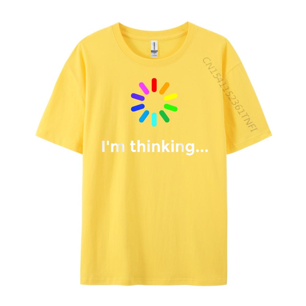 I M Thinking Geek Nerd Computer Programmer Techie T Green And White Graphic T Shirt Short Sleeve TShirt