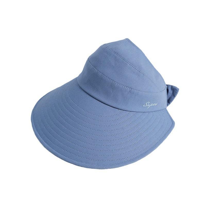 Hat Ladies Summer Big Eaves Empty Top Sun Hat Anti-UV Face Cover Outdoor Cycling Non-turning Sun Hat