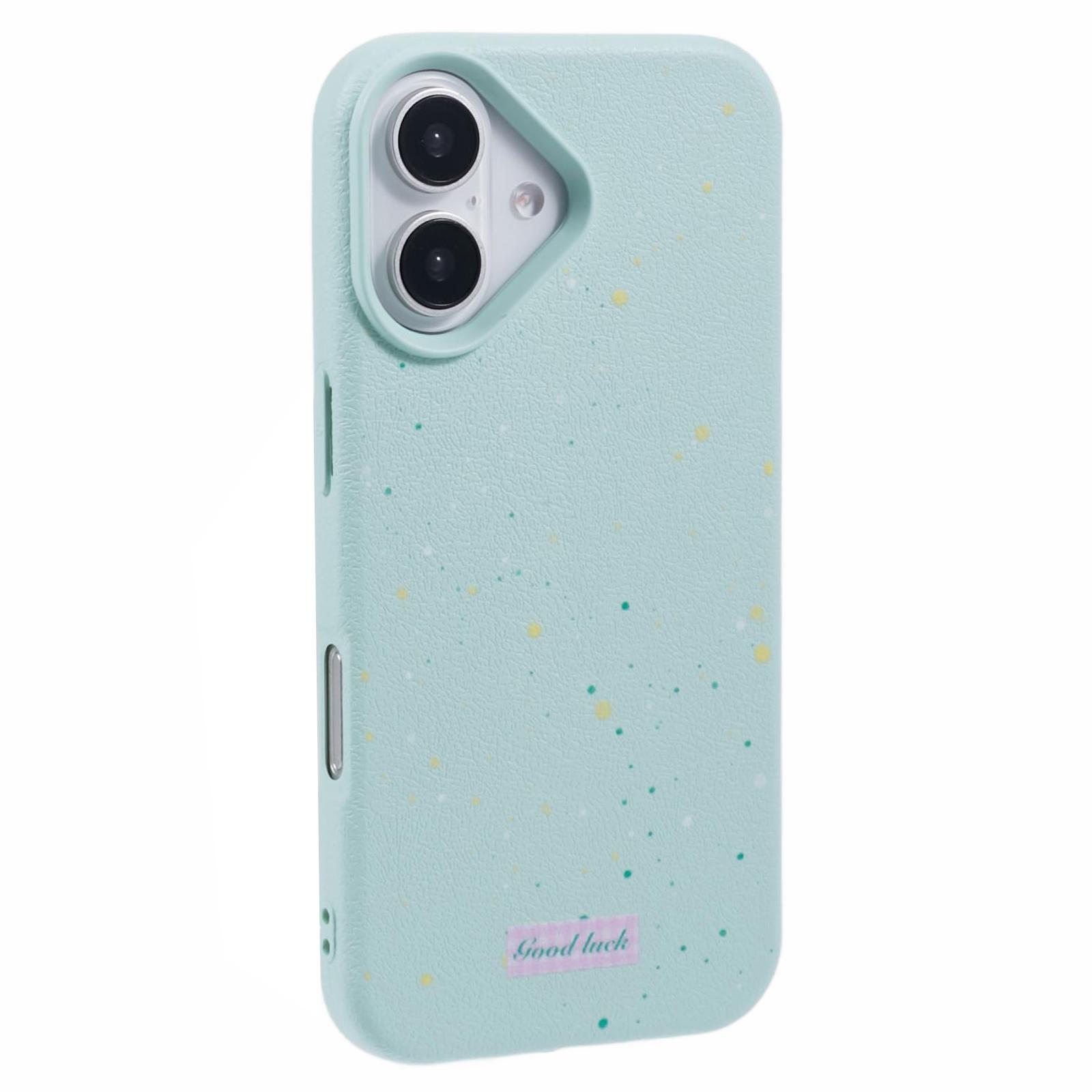 

For iPhone 16 Case TPU Splatter Paint Phone Cover Cyan