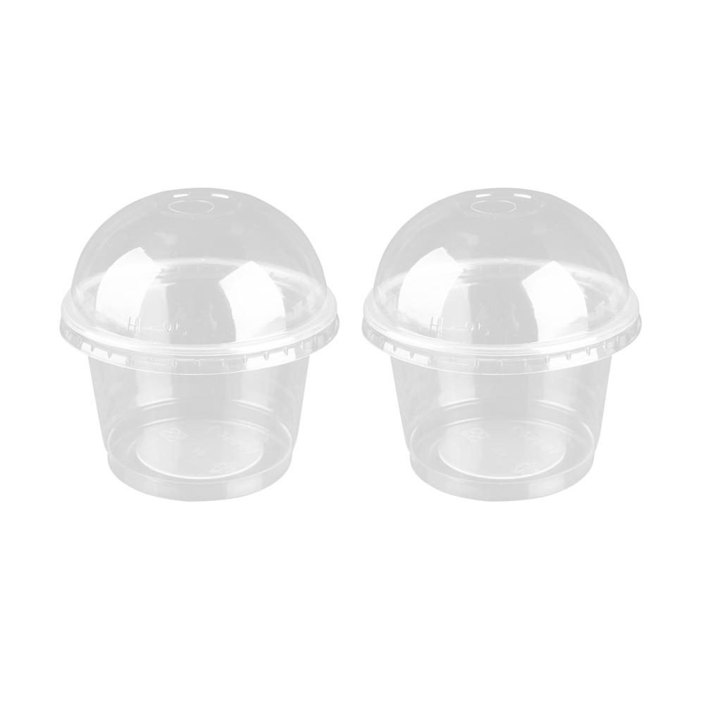 Jednorázové plastové kelímky s víčky, kelímek na salát, průhledný plast, nádoba na dezert s víčkem, bar, kavárna, domácí oslava, 250 ml