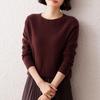Women's Seamless Cashmere Round Neck Pullover - Loose Fit Casual Knitwear Base Layer for Autumn & Winter