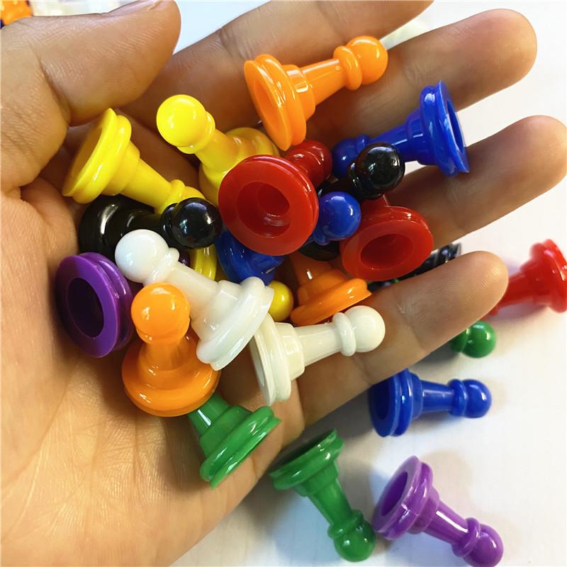 96 Pieces 24*16Mm 8 Colors Plastic Chess Pieces For Board Games Chessman Accessories