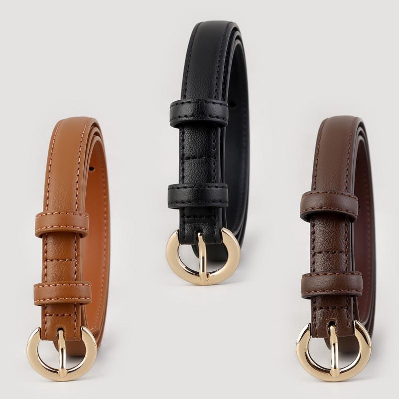 Leather Womens Belt With Alloy Pin Buckle For Casual Dress And Business Attire