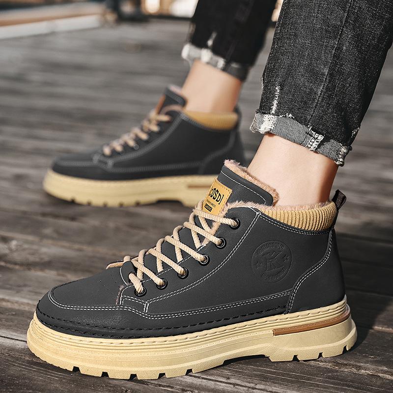 New Fashion Winter Men's High Top Martin Boots Students Male Boys Trending Soft Sole Work Shoes Labor Protection Martin Sneakers