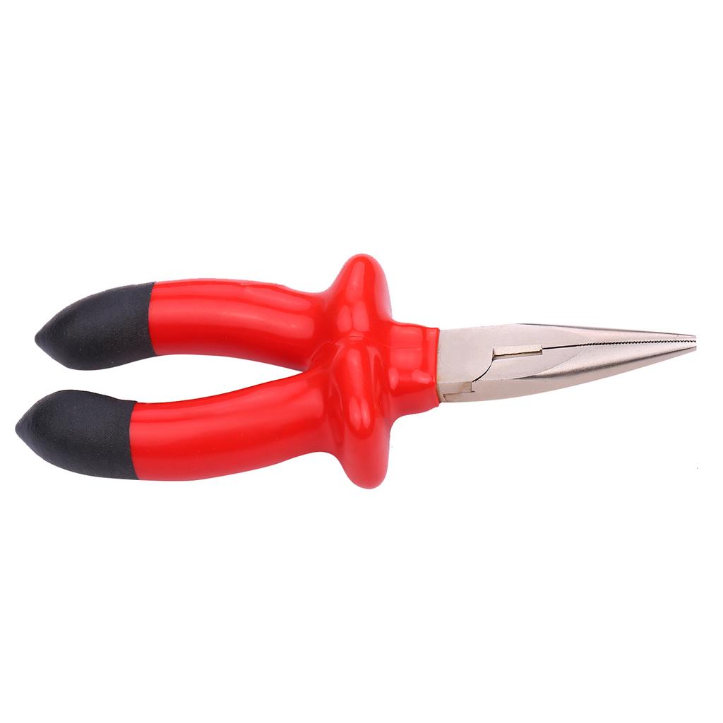 6 Inch Needle Nose Pliers with Insulated Rubber Handle and Hardened Cutting Edges for Electrical Wiring, Jewelry Making, Wire Cutting