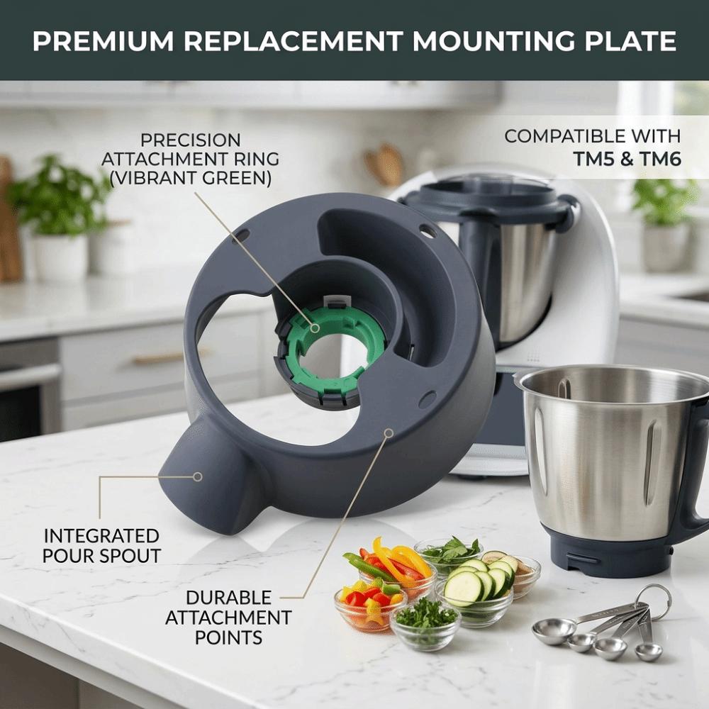 Placa de Fixação da Lâmina do Liquidificador Base do Recipiente Peça de Reposição para Thermomix TM5 TM6 Lavável na Máquina de Lavar Louça